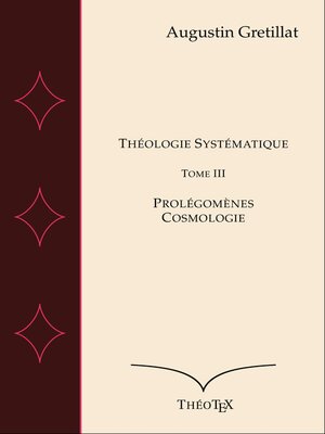 cover image of Théologie Systématique, Tome III
